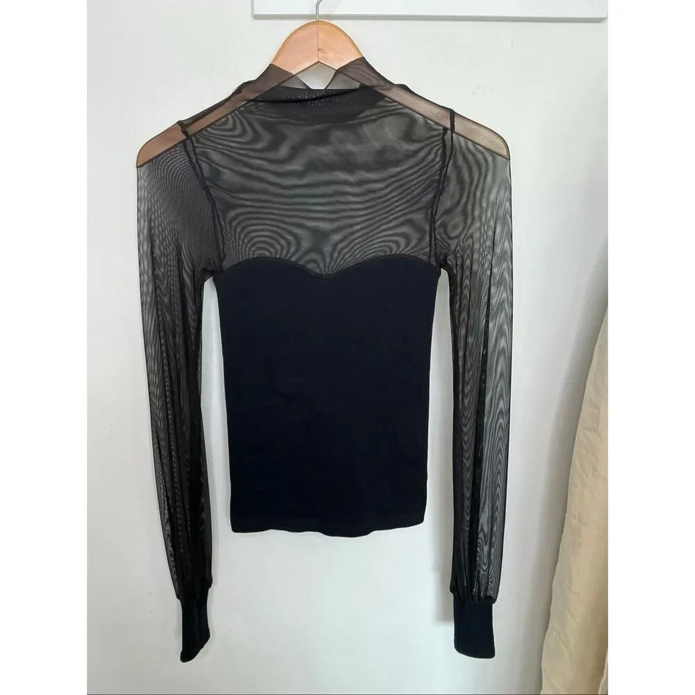 Free People Light Up Layering Top | Black in M/L